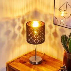 Hofstein Meldal Tischleuchte Nickel-Matt, Schwarz, 1-flammig -Günstiges Tischlampen Geschäft meldal tischleuchte h3368459 12