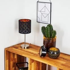 Hofstein Meldal Tischleuchte Nickel-Matt, Schwarz, 1-flammig -Günstiges Tischlampen Geschäft meldal tischleuchte h3368459 3