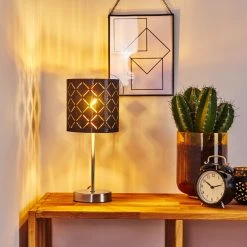 Hofstein Meldal Tischleuchte Nickel-Matt, Schwarz, 1-flammig -Günstiges Tischlampen Geschäft meldal tischleuchte h3368459 4