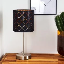 Hofstein Meldal Tischleuchte Nickel-Matt, Schwarz, 1-flammig -Günstiges Tischlampen Geschäft meldal tischleuchte h3368459 7