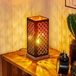 Hofstein Meldal Tischleuchte Nickel-Matt, Schwarz, 1-flammig -Günstiges Tischlampen Geschäft meldal tischleuchte h3368473 2