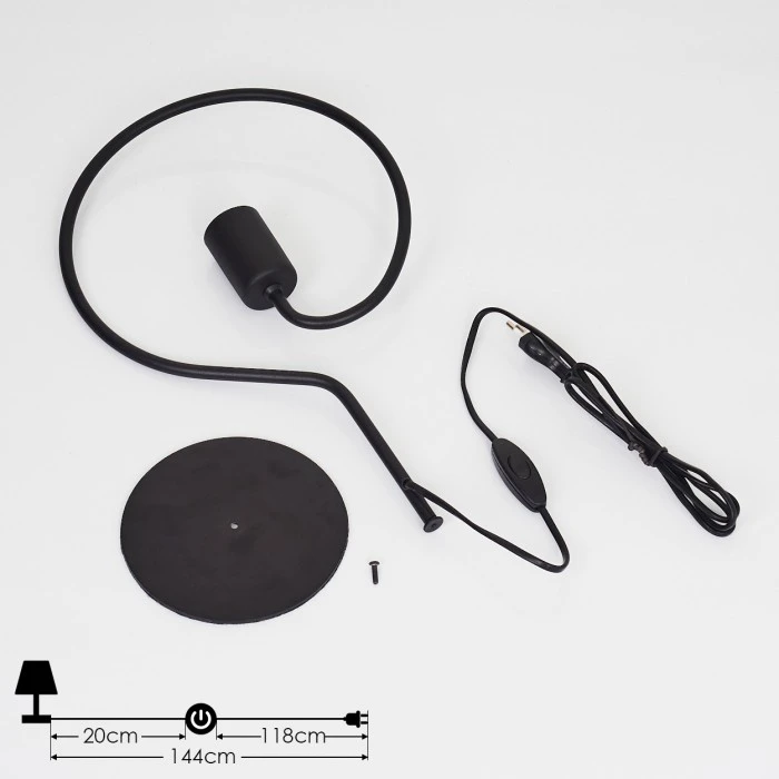 Hofstein Mialo Tischleuchte Schwarz, 1-flammig 7 Hofstein Mialo Tischleuchte Schwarz, 1-flammig – Bild 5