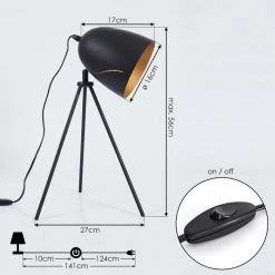 Hofstein Mickelsbo Tischleuchte Schwarz, 1-flammig -Günstiges Tischlampen Geschäft mickelsbo tischleuchte h3536780 3
