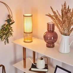 Hofstein Misa Tischleuchte Holz hell, 1-flammig