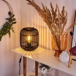 Hofstein Mongolei Tischleuchte Schwarz, 1-flammig