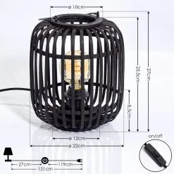 Hofstein Mongolei Tischleuchte Schwarz, 1-flammig -Günstiges Tischlampen Geschäft mongolei tischleuchte h3396087 3