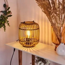 Hofstein Mongolei Tischleuchte Schwarz, 1-flammig