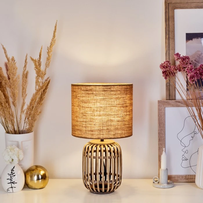 Hofstein Mongolei Tischleuchte Naturfarben, 1-flammig 11 Hofstein Mongolei Tischleuchte Naturfarben, 1-flammig – Bild 9