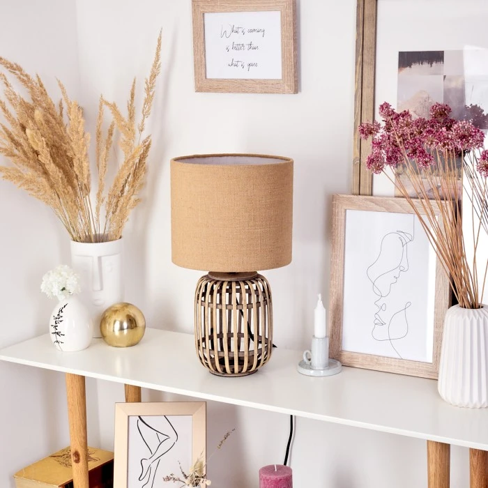 Hofstein Mongolei Tischleuchte Naturfarben, 1-flammig 12 Hofstein Mongolei Tischleuchte Naturfarben, 1-flammig – Bild 10