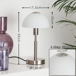 Hofstein Montecristo Tischleuchte Nickel-Matt, 1-flammig -Günstiges Tischlampen Geschäft montecristo tischleuchte h3387672 3