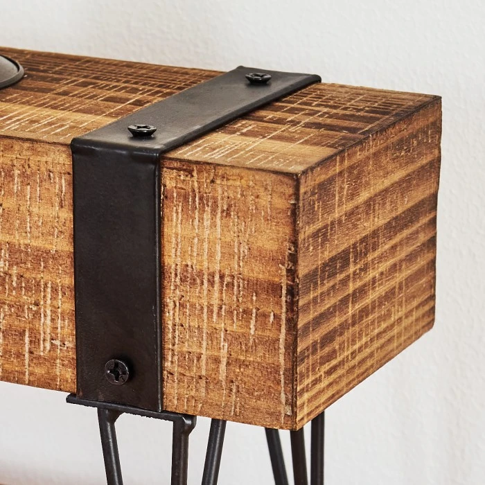 Hofstein Montgomery Tischleuchte Schwarz, Holz hell, 4-flammig 10 Hofstein Montgomery Tischleuchte Schwarz, Holz hell, 4-flammig – Bild 8