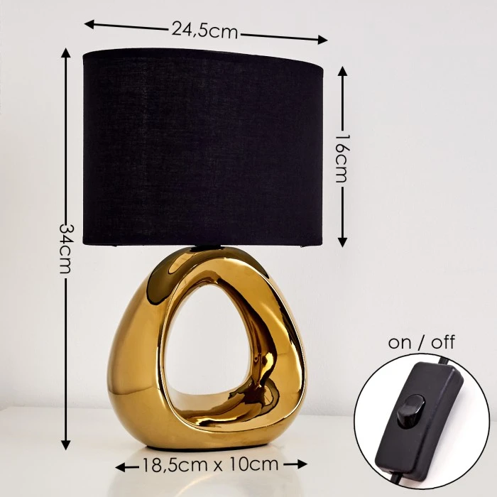 Hofstein Morcote Tischleuchte Gold, 1-flammig 4 Hofstein Morcote Tischleuchte Gold, 1-flammig – Bild 2