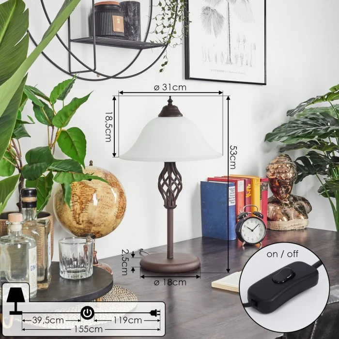 Hofstein Mosquerito Tischleuchte Rostfarben, 2-flammig 6 Hofstein Mosquerito Tischleuchte Rostfarben, 2-flammig – Bild 4