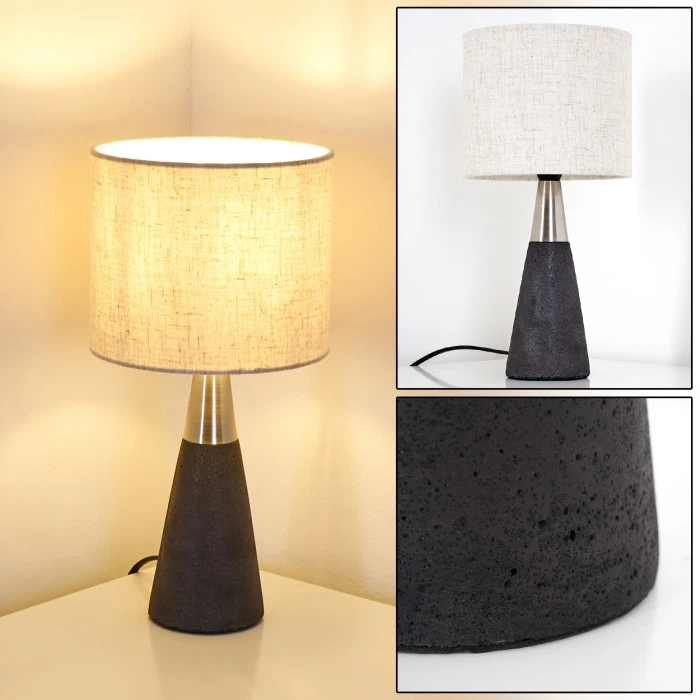 Hofstein Nanjing Tischleuchte Nickel-Matt, Schwarz, 1-flammig 3 Hofstein Nanjing Tischleuchte Nickel-Matt, Schwarz, 1-flammig