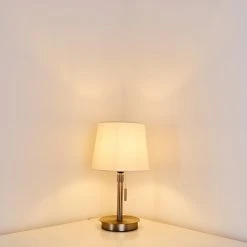 Hofstein Neuville Tischleuchte Nickel-Matt, 1-flammig -Günstiges Tischlampen Geschäft neuville tischleuchte h3285220 do1 10