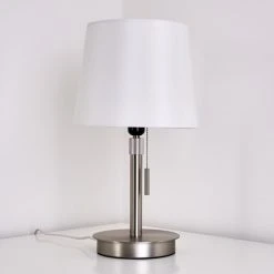 Hofstein Neuville Tischleuchte Nickel-Matt, 1-flammig -Günstiges Tischlampen Geschäft neuville tischleuchte h3285220 do1 13