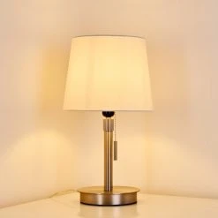 Hofstein Neuville Tischleuchte Nickel-Matt, 1-flammig -Günstiges Tischlampen Geschäft neuville tischleuchte h3285220 do1 15