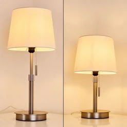 Hofstein Neuville Tischleuchte Nickel-Matt, 1-flammig -Günstiges Tischlampen Geschäft neuville tischleuchte h3285220 do1 2