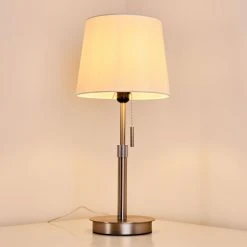 Hofstein Neuville Tischleuchte Nickel-Matt, 1-flammig -Günstiges Tischlampen Geschäft neuville tischleuchte h3285220 do1 3