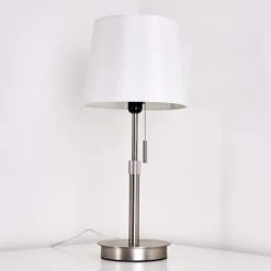 Hofstein Neuville Tischleuchte Nickel-Matt, 1-flammig -Günstiges Tischlampen Geschäft neuville tischleuchte h3285220 do1 5