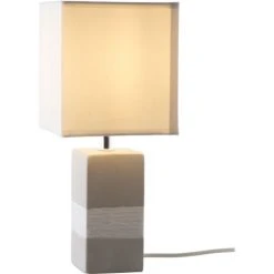 Nino Leuchten CRETO Tischleuchte Grau, Weiß, 1-flammig