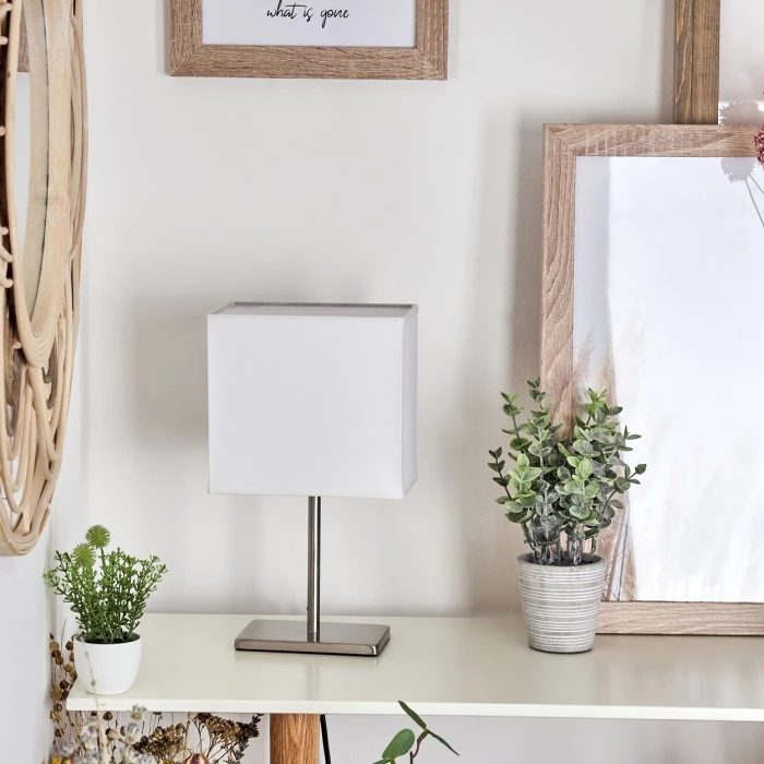 Hofstein Niukkala Tischleuchte Nickel-Matt, 1-flammig 4 Hofstein Niukkala Tischleuchte Nickel-Matt, 1-flammig – Bild 2