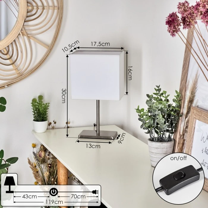 Hofstein Niukkala Tischleuchte Nickel-Matt, 1-flammig 6 Hofstein Niukkala Tischleuchte Nickel-Matt, 1-flammig – Bild 4