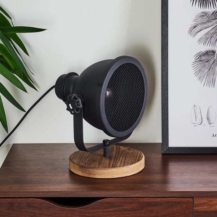 Hofstein Ogho Tischleuchte Schwarz, Holz dunkel, 1-flammig 10 Hofstein Ogho Tischleuchte Schwarz, Holz dunkel, 1-flammig – Bild 8