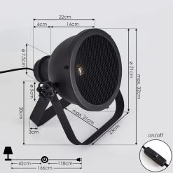Hofstein Oghu Tischleuchte Schwarz, 1-flammig -Günstiges Tischlampen Geschäft oghu tischleuchte h3402009 3