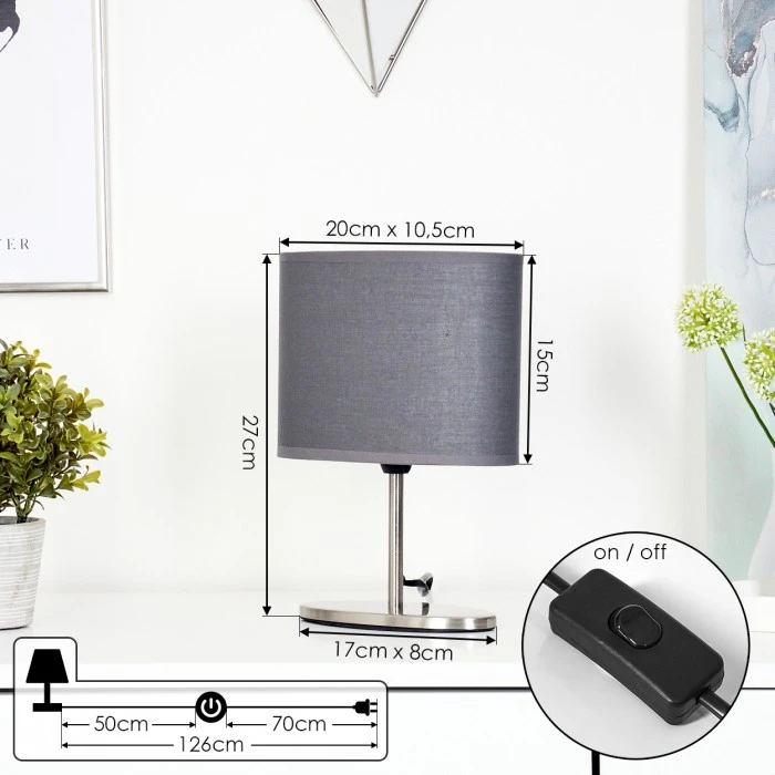 Hofstein Oilinki Tischleuchte Nickel-Matt, 1-flammig 6 Hofstein Oilinki Tischleuchte Nickel-Matt, 1-flammig – Bild 4