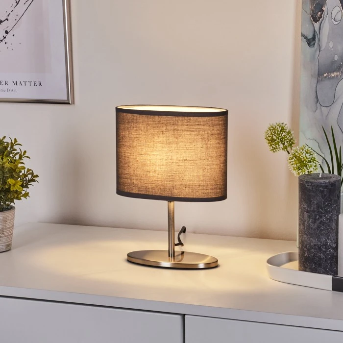 Hofstein Oilinki Tischleuchte Nickel-Matt, 1-flammig 9 Hofstein Oilinki Tischleuchte Nickel-Matt, 1-flammig – Bild 7