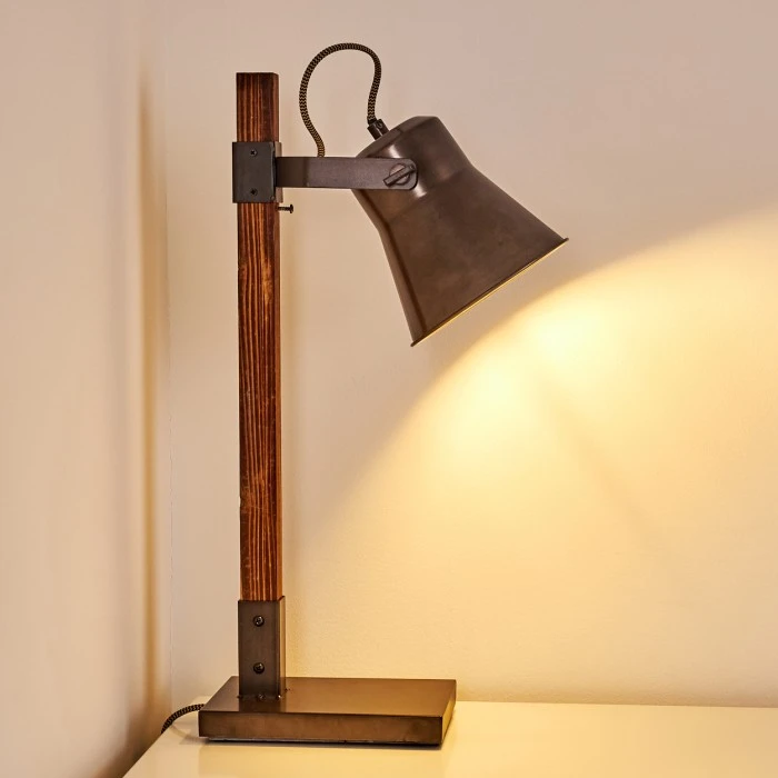 Hofstein Oksbol Tischleuchte Grau, Dunkelbraun, Stahl gebürstet, 1-flammig 13 Hofstein Oksbol Tischleuchte Grau, Dunkelbraun, Stahl gebürstet, 1-flammig – Bild 11