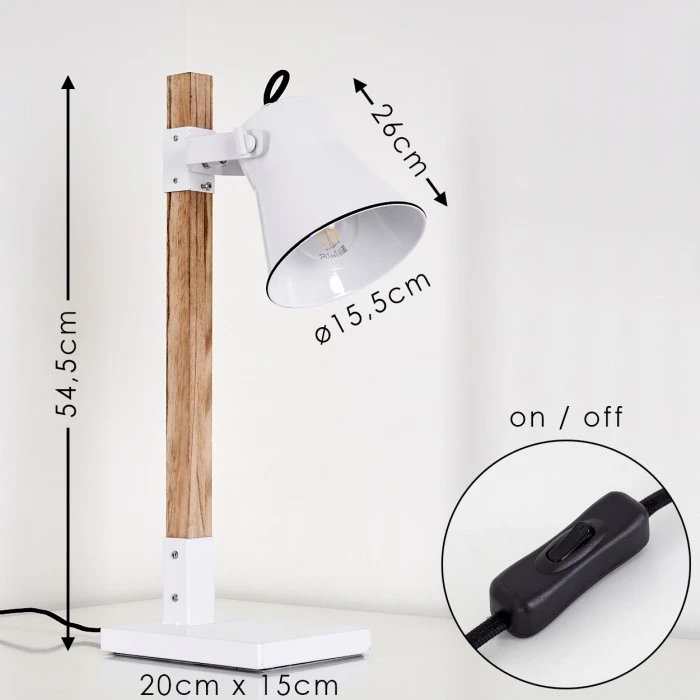 Hofstein Oksbol Tischleuchte Braun, Weiß, 1-flammig 4 Hofstein Oksbol Tischleuchte Braun, Weiß, 1-flammig – Bild 2