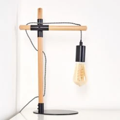 Hofstein Okseoer Tischleuchte Schwarz, Holz hell, 1-flammig 29 Hofstein Okseoer Tischleuchte Schwarz, Holz hell, 1-flammig -Günstiges Tischlampen Geschäft okseoer tischleuchte h3349618 11