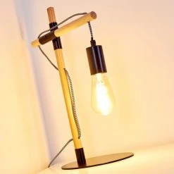 Hofstein Okseoer Tischleuchte Schwarz, Holz hell, 1-flammig 23 Hofstein Okseoer Tischleuchte Schwarz, Holz hell, 1-flammig -Günstiges Tischlampen Geschäft okseoer tischleuchte h3349618 5