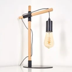 Hofstein Okseoer Tischleuchte Schwarz, Holz hell, 1-flammig 24 Hofstein Okseoer Tischleuchte Schwarz, Holz hell, 1-flammig -Günstiges Tischlampen Geschäft okseoer tischleuchte h3349618 6