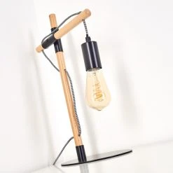 Hofstein Okseoer Tischleuchte Schwarz, Holz hell, 1-flammig 27 Hofstein Okseoer Tischleuchte Schwarz, Holz hell, 1-flammig -Günstiges Tischlampen Geschäft okseoer tischleuchte h3349618 9