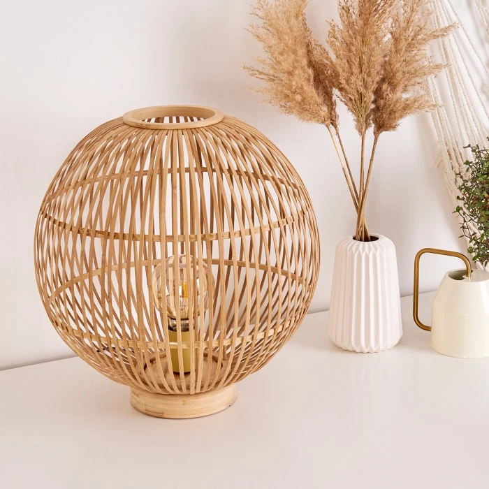 Hofstein Olkmont Tischleuchte Hellbraun, 1-flammig 17 Hofstein Olkmont Tischleuchte Hellbraun, 1-flammig – Bild 15