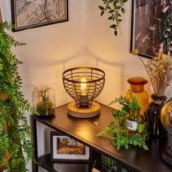 Hofstein Omba Tischleuchte Schwarz, Naturfarben, 1-flammig -Günstiges Tischlampen Geschäft omba tischleuchte h3607688 10