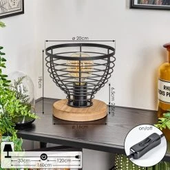 Hofstein Omba Tischleuchte Schwarz, Naturfarben, 1-flammig -Günstiges Tischlampen Geschäft omba tischleuchte h3607688 3