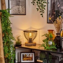 Hofstein Omba Tischleuchte Schwarz, Naturfarben, 1-flammig -Günstiges Tischlampen Geschäft omba tischleuchte h3607688 8