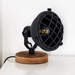 Hofstein Onsala Tischleuchte Schwarz, Holz hell, 1-flammig -Günstiges Tischlampen Geschäft onsala tischleuchte h3354629 12