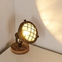 Hofstein Onsala Tischleuchte Schwarz, Holz hell, 1-flammig -Günstiges Tischlampen Geschäft onsala tischleuchte h3354629 2