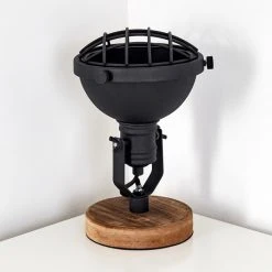 Hofstein Onsala Tischleuchte Schwarz, Holz hell, 1-flammig -Günstiges Tischlampen Geschäft onsala tischleuchte h3354629 3