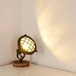 Hofstein Onsala Tischleuchte Schwarz, Holz hell, 1-flammig -Günstiges Tischlampen Geschäft onsala tischleuchte h3354629 4