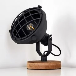 Hofstein Onsala Tischleuchte Schwarz, Holz hell, 1-flammig -Günstiges Tischlampen Geschäft onsala tischleuchte h3354629 5