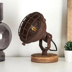 Hofstein Onsala Tischleuchte Rostfarben, Holz dunkel, 1-flammig -Günstiges Tischlampen Geschäft onsala tischleuchte h3387023 8