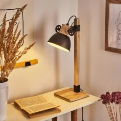 Hofstein Orny Tischleuchte Schwarz, Braun, Naturfarben, 1-flammig -Günstiges Tischlampen Geschäft orny tischleuchte h3451748 8