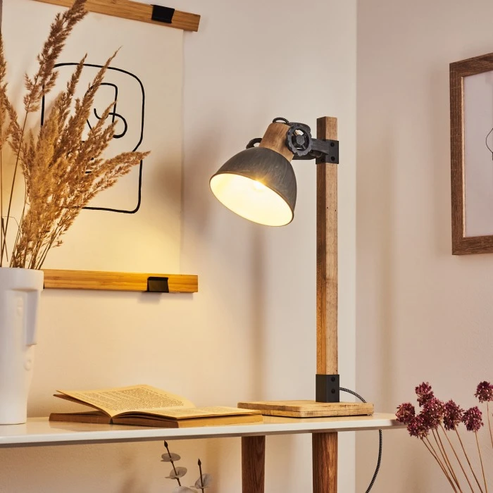 Hofstein Orny Tischleuchte Grau, Naturfarben, 1-flammig 9 Hofstein Orny Tischleuchte Grau, Naturfarben, 1-flammig – Bild 7