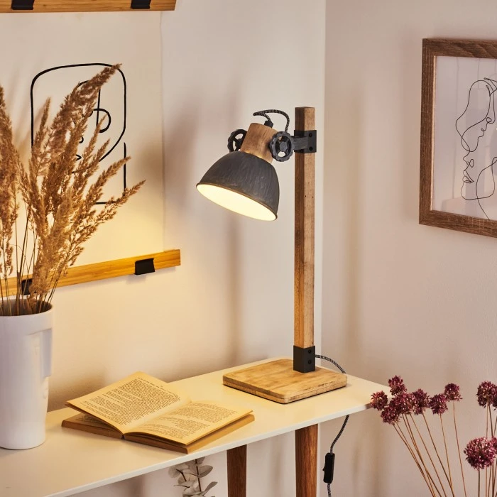 Hofstein Orny Tischleuchte Grau, Naturfarben, 1-flammig 11 Hofstein Orny Tischleuchte Grau, Naturfarben, 1-flammig – Bild 9